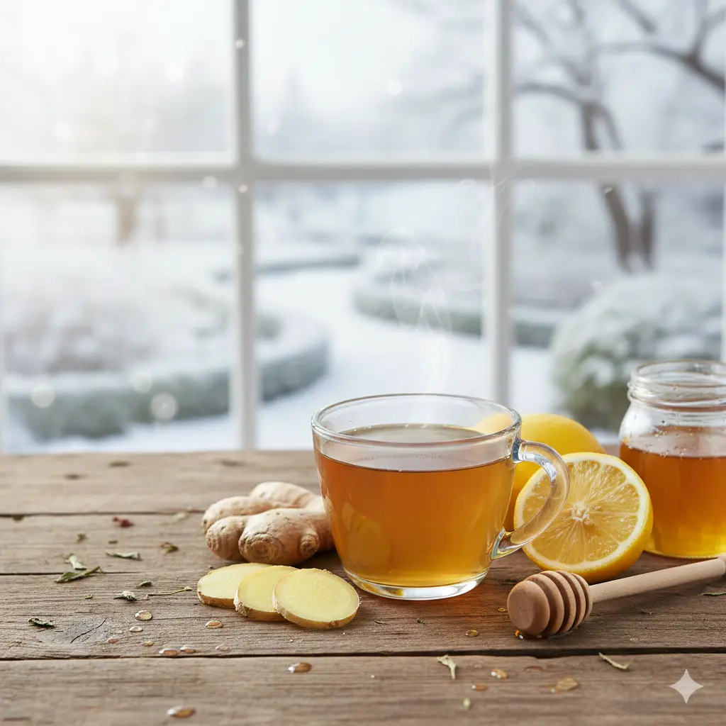 Eine Tasse Tee mit Honig und Ingwer kann zur Stärkung des Immunsystems beitragen.