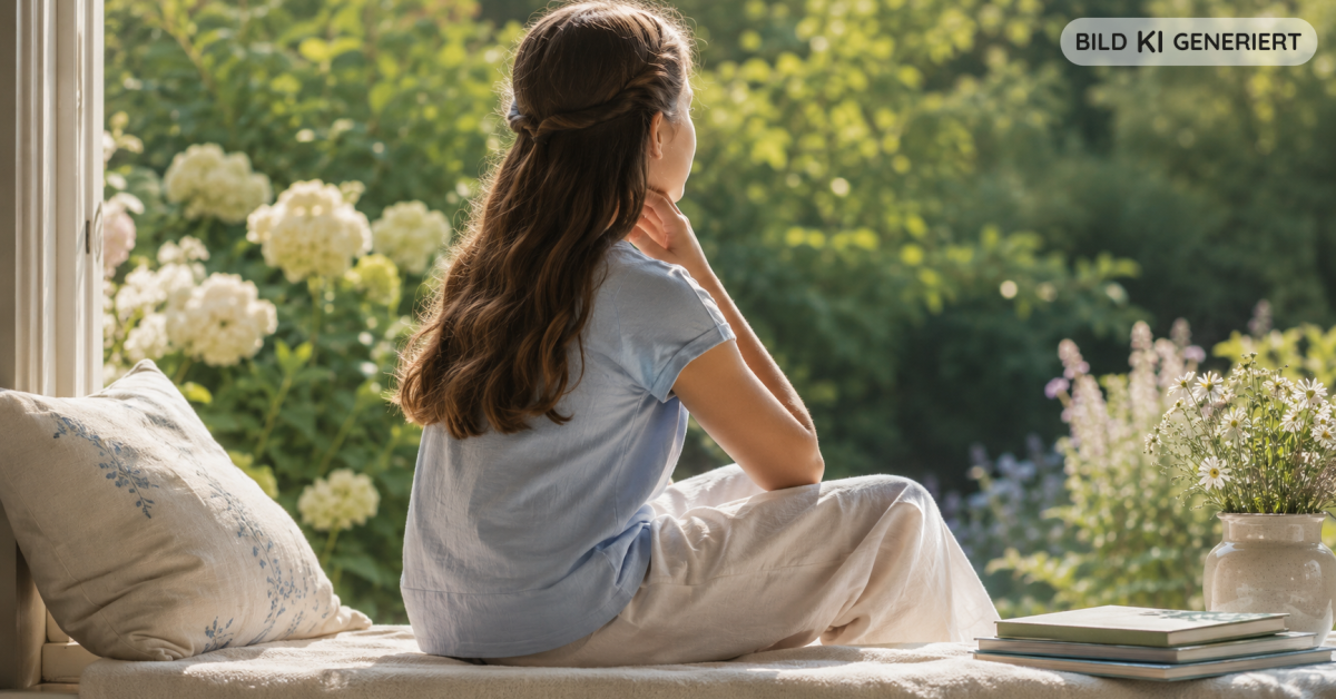 Jugendliche von hinten im warmen Sommerlicht, Hand sanft am Hals